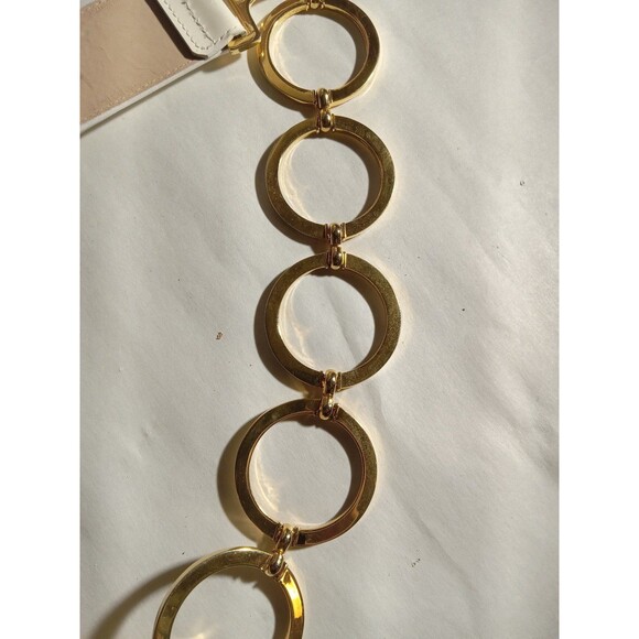 Vintage Milly Genuine Leather Gold Ring Belt